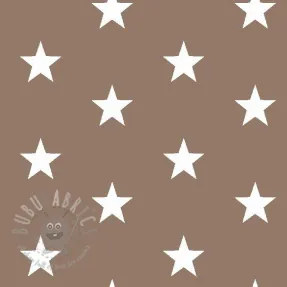 Cotton fabric Stars taupe