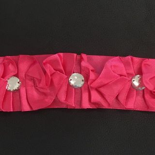 Satin ribbons Crystal fuchsia