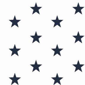 Cotton fabric Stars white/navy