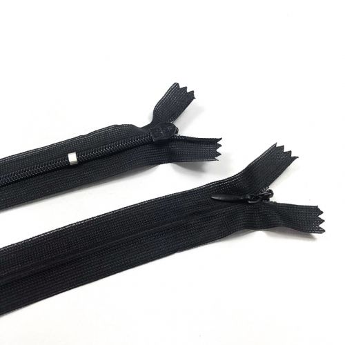 Blind Zippers hidden indivisible 25 cm Black