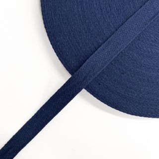 Twill tape cotton washed 15 mm dark blue