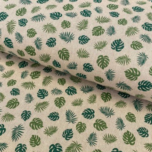 Decoration fabric Linenlook premium Jungle Leaf Monstera