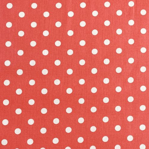 Cotton fabric Dots coral