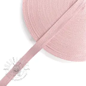Twill tape cotton washed 15 mm pink