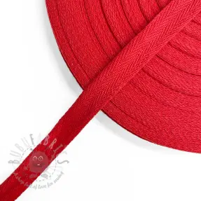 Twill tape cotton washed 15 mm red