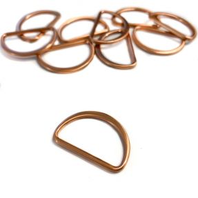 Metal D-Ring 25 mm copper
