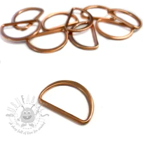 Metal D-Ring 25 mm copper