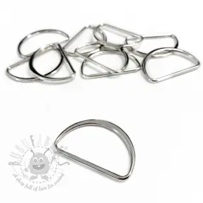 Metal D-Ring 40 mm silver