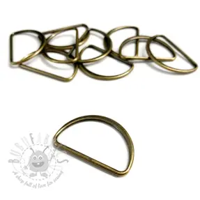 Metal D-Ring 40 mm messing