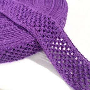 Elastic cotton binding 5 cm purple