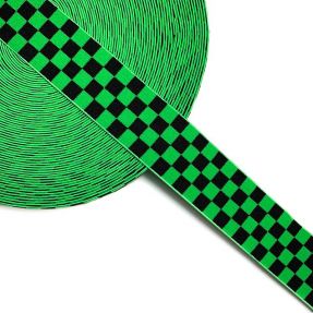 Elastic 4 cm Chequered jacquard apple green