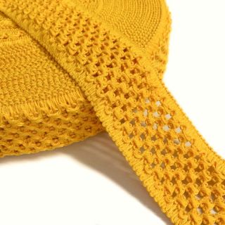 Elastic cotton binding 5 cm yellow