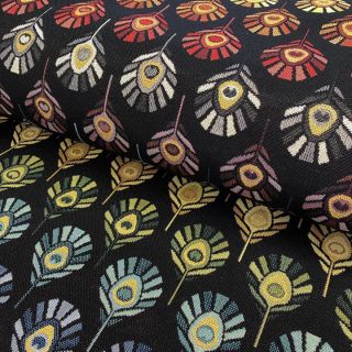 Decoration fabric GOBELIN PREMIUM Peacock Feather Bow black