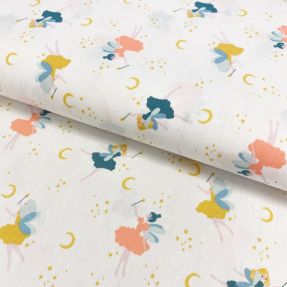 Cotton fabric Magical night white ORGANIC