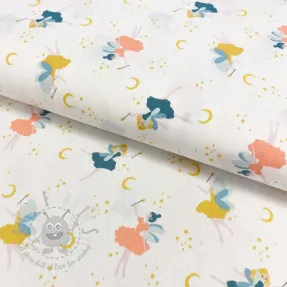 Cotton fabric Magical night white ORGANIC