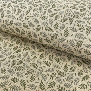 Decoration fabric Linenlook premium Leaf Scandi