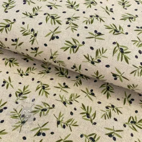 Decoration fabric Linenlook premium Black Olive