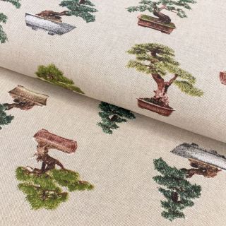 Decoration fabric Linenlook premium Bonsai