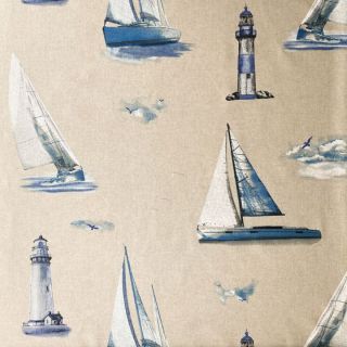 Decoration fabric Linenlook Lighthouse sailing