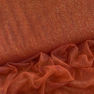 Tulle netting ROYAL SPARKLE rust gold