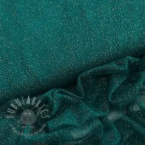 Tulle netting ROYAL SPARKLE petrol gold