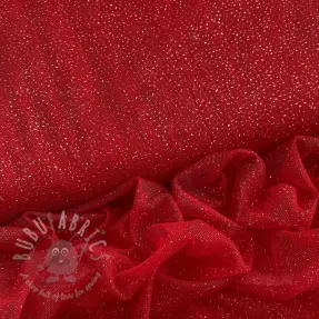 Tulle netting ROYAL SPARKLE red silver