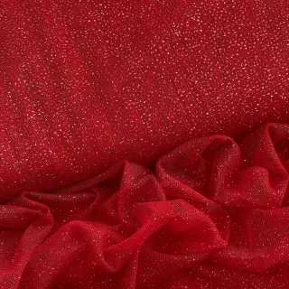 Tulle netting ROYAL SPARKLE red silver