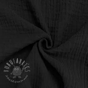 Double gauze/muslin black