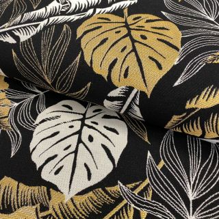 Decoration fabric jacquard Botanic leaf metallic deluxe