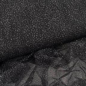 Tulle netting ROYAL SPARKLE black silver