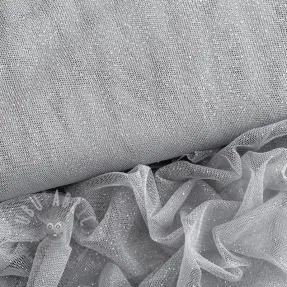Tulle netting ROYAL SPARKLE grey silver