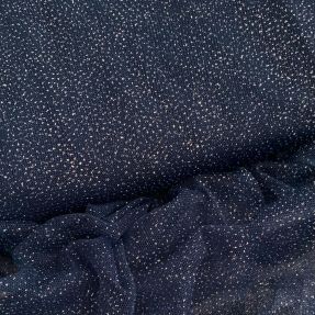 Tulle netting ROYAL SPARKLE navy silver