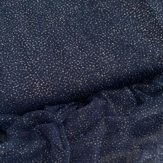 Tulle netting ROYAL SPARKLE navy silver