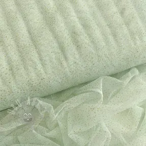 Tulle netting ROYAL SPARKLE mint gold