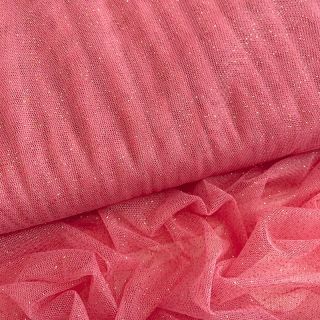Tulle netting ROYAL SPARKLE pink gold