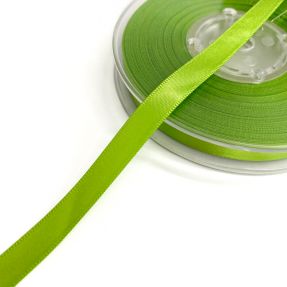 Satin ribbon double face 9 mm lime