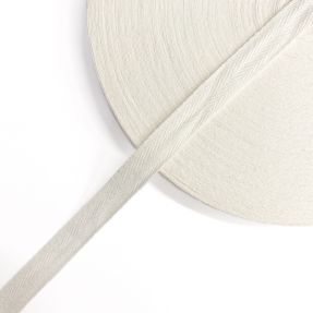 Twill tape cotton washed 15 mm off white