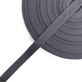 Twill tape cotton washed 15 mm grey