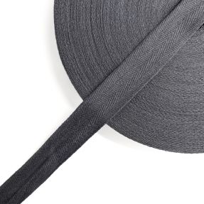 Twill tape cotton washed 25 mm grey