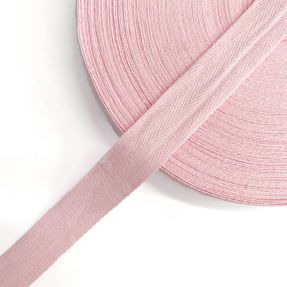 Twill tape cotton washed 25 mm pink