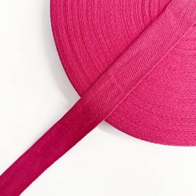 Twill tape cotton washed 25 mm fuchsia