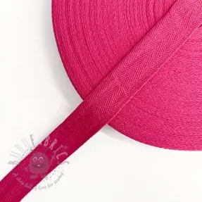 Twill tape cotton washed 25 mm fuchsia