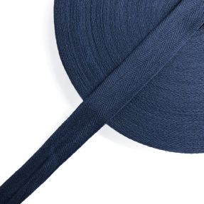 Twill tape cotton washed 25 mm dark blue