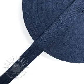 Twill tape cotton washed 25 mm dark blue