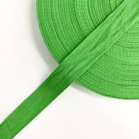 Twill tape cotton washed 25 mm lime