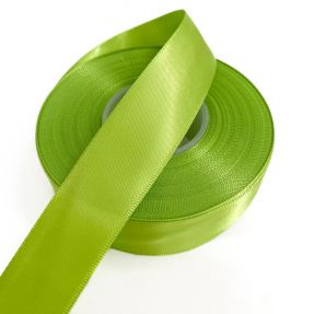 Satin ribbon double face 25 mm lime