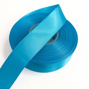 Satin ribbon double face 25 mm aqua