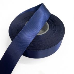 Satin ribbon double face 25 mm dark blue