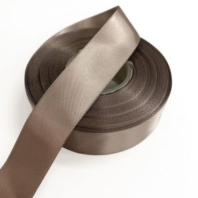 Satin ribbon double face 25 mm brown