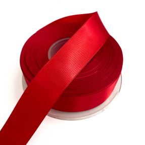 Satin ribbon double face 25 mm red